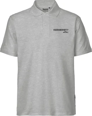 Produktbild von Huuraa Herren Polo Shirt Knochenmarkspender mit Herz 3XL Sport Grey Bio Baumwolle Fairtrade Poloshirt Geschenkidee