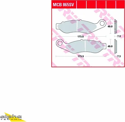 Produktbild von TRW Lucas Sinterbelag MCB865SV