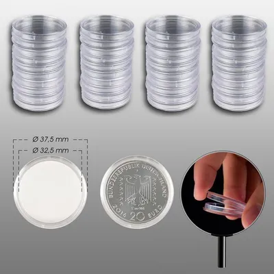 Produktbild von Prophila Collection 40 Münzkapseln 32,5 mm z. B. für Dt. 10-(bis 2015)/20-/25-€URO (Original PP-Kapsel)
