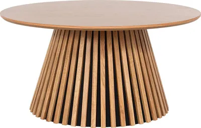 Produktbild von Couchtisch mit Eichenfurnier – Ø 90 cm – Hell natur – CARMIZA