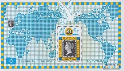 Produktbild von Briefmarken Mikronesien 1990 Mi Block5 (kompl.Ausg.) postfrisch 150 Jahre Briefmarken