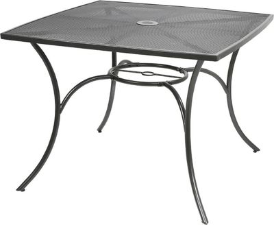 Metall-Gartentisch 100cm Gartenmöbel Metalltisch Balkontisch Terrassentisch grau