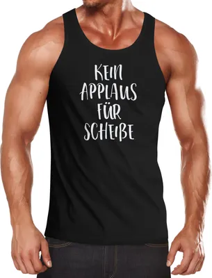 Produktbild von Herren Tanktop mit Spuch "Kein Applaus Für Scheiße" Moonworks®  XXL