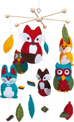 Produktbild von Folia 22849, Bastelset für Kinder, Stoff, Holz, Mehrfarbig, 14 Stück(e)