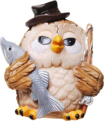Produktbild von Sammelfigur Eule als Angler