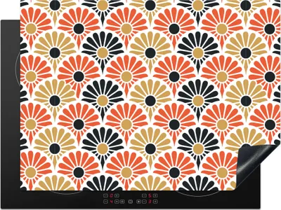 Produktbild von KitchenYeah© Herdabdeckplatte Blumen - Japan - Muster , 71x52cm, Küche Deko, Glaskeramikkochfeld Herdabdeckung, Abdeckplatte fùr Kochfeld