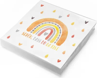 Produktbild von itenga 20x Serviette Schön dass du da bist Regenbogen