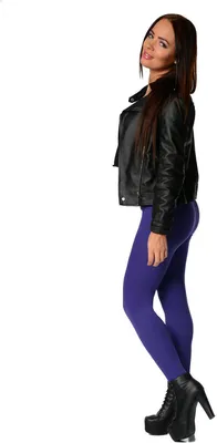 Produktbild von Damen Leggings Hoher Bund Winter Baumwolle; Violett M/38
