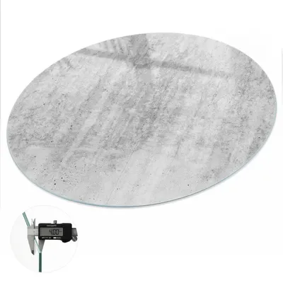 Produktbild von Glas Tischplatte fi50 cm – Tischauflage aus gehärtetem Glas – Glasplatte für Esstisch – Küchentischplatte aus Glas – Tischschutz Glas modern – Dekorative Glasplatte – Pflegeleichte Glastischplatte – Sicherheitsglas Tischplatte – Industriebeton, KI-generiertes Bild