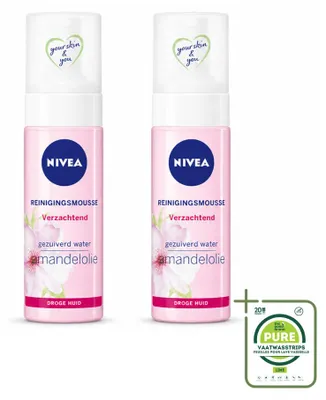 Productafbeelding van 2 x NIVEA Essentials Kalmerende Reinigingsmousse - voor droge en gevoelige huid - 150 ml - Voordeelverpakking - 2 stuks