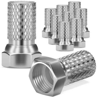 Produktbild von hb-digital Set 10x F-Stecker 7mm vernickelt ohne Gummidichtung