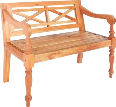 Image de Banc Batavia 98 cm Bois d'acajou massif Marron clair