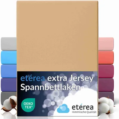 Produktbild von etérea Jersey Spannbettlaken Baumwolle 180x220 - 200x220 cm