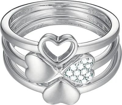 Produktbild von Esprit Damen Ring Stapelring Silber Zirkonia Lucky Love ESSE91014A, Ringgröße:57 (18.1 mm Ø)