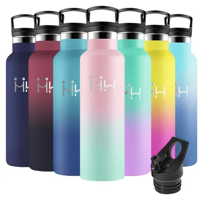 Obrázok produktu pre Motswedi, nerezová fľaša na vodu, 750 ml, bez BPA, s brčkom, farebná