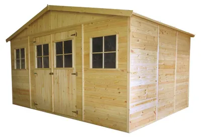 Produktbild von Gartenhütte München - 4,14 x 3,20 Meter aus vorgefertigten Elementen