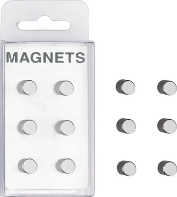 Obrázok produktu pre ZELLER Magnety 6ks extra silné, oceľové