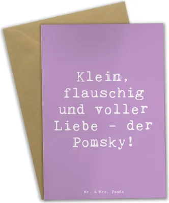 Produktbild von Mr. & Mrs. Panda valentinstagskarte Spruch Flauschiger Pomsky - Lavendeltraum - Geschenk, hochzeitskarten, Hunde, osterkarten, Hunderassen, Hunderasse, verspielter Hund