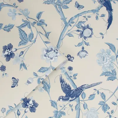 Produktbild von Laura Ashley Vlies Tapete | Summer Palace Royal Blue Blau 10 m x 0.52 m