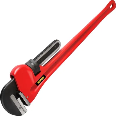 Produktbild von VEVOR Rohrzange, 130 cm, robuste Gusseisen gerade Sanitärzange, verstellbares Installateurwerkzeug für Waschbecken, Wasserhahn, Toilettenschüssel, Badezimmer, Küche, Abflussreparatur und -installation, Einzelner Schraubenschlüssel, 152.4 cm