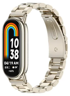 Produktbild von By Qubix Edelstahl-Gliederarmband - Gold - passend für Xiaomi Smart Band 8 / 9 / 10