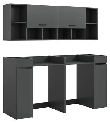 Produktbild von Free Waschmaschinenschrank 2 Klappentüren, 2 Schubladen Anthrazit.
