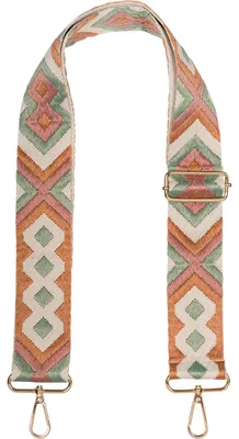 Produktbild von styleBREAKER Taschen Schulterriemen verstellbar mit buntem Ethno Muster, Wechsel Taschengurt, Karabiner, Handyband 02013024