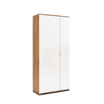 Produktbild von 2-türiger Kleiderschrank Dąb Craft / Weiß Hochglanz – 800 × 1990 × 400 mm