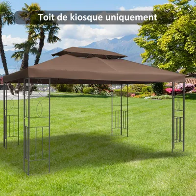Produktbild von Sweiko Ersatzdach für Gartenpavillons 3x4m Polyester Kaffee