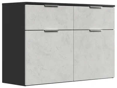 Produktbild von Schuhschrank Domus-M hängend 2 Softeinzüge 2 Klappen 8 Paar Stein : Stein / Grafit