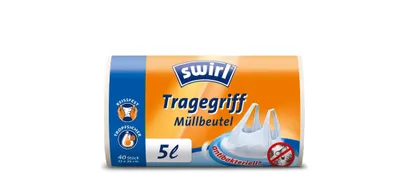Produktbild von Swirl® Tragegriff Müllbeutel 5 Liter - antibakteriell / SWIRL / Abfallbeutel / Mülltüten / Abfalltüten