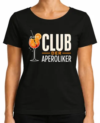 Produktbild von Club der Aperoliker Aperol Spritz Sommer Cocktail Mädelsabend Spaß Damen T-Shirt, Schwarz, L