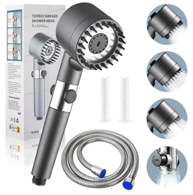 Productafbeelding van Douchekop met filter, handdouche, regendouche, massagekop, waterbesparend met slang van 1,5 m