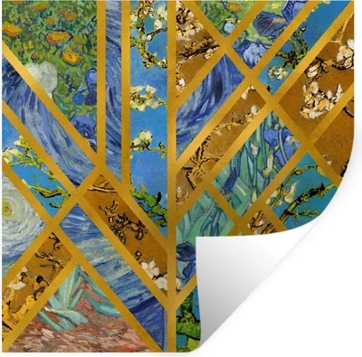 Produktbild von MuchoWow® Wandtattoo Wandsticker Wandaufkleber Van Gogh - Alte Meister - Kunst 100x100 cm Selbstklebend und Repositionierbar - Wierderverwendbar - Selbstklebend