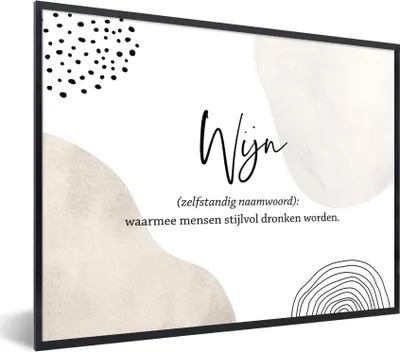 Produktbild von MuchoWow® Gerahmtes Poster Zitate - Sprichwörter - Wein - Wein - Definition - Wörterbuch 80x60 cm - Poster mit Schwarzem Bilderrahmen Wandposter Rahmen Foto Bilder - Schwarzem - Mit Gestell