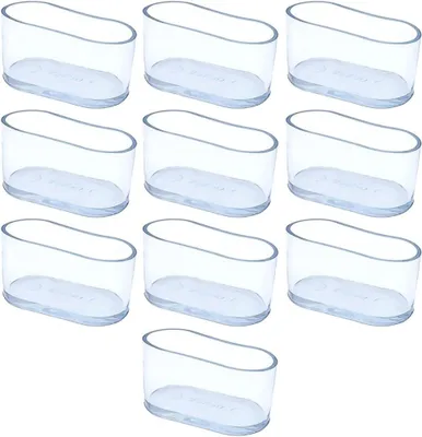 Produktbild von 10 Stück 25x50mm Durchsichtige Ovale Stuhlbeinschoner aus Gummi