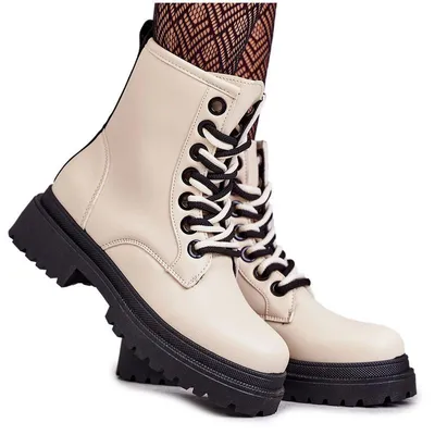 Produktbild von Damen Lederstiefel Workers Hellbeige Denila 39