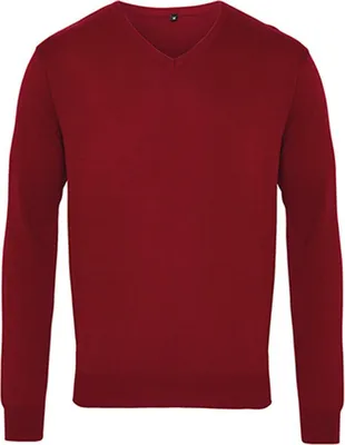 Produktbild von Premier Workwear PR694 | Herren V-Neck Knitted Sweater / ® Standard 100 - Farbe: Burgundy - Größe: XXL
