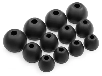 Image de 12 x Écouteurs en Silicone Embouts d'oreilles pour BEATs Flex, Tour 2.0 Casque Écouteurs en Noir