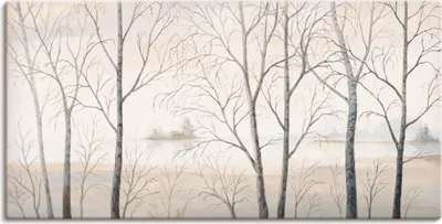 Produktbild von ARTland Leinwandbild Seeufer am Wald I Größe: 40x20 cm