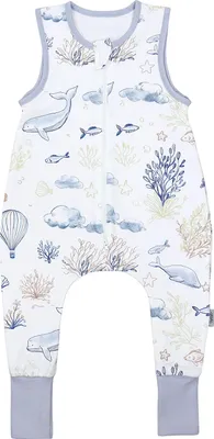 Produktbild von TupTam Sommerschlafsack Baby mit Beinen– Leichter Schlafsack Baby Sommer 0.5 TOG, , Farbe: Meerestiere, Größe: 92-98