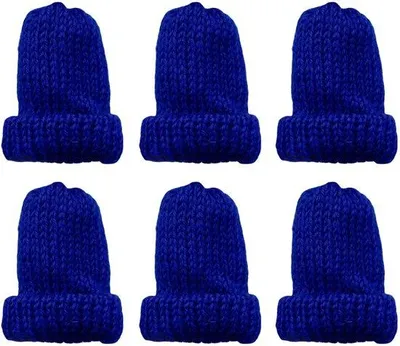 Produktbild von Eierwarmer-Set aus 6 Stück - gebüschelte Mützen - doppelreihig - unterhaltsame Frühstückszubehör - Geschenkidee - buntfarbiges Design - Eiermützen