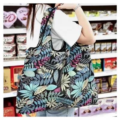 Produktbild von 2 Stück Faltbare Einkaufstaschen, Groß, Wiederverwendbare Beutel, Leichte Handtasche für Einkauf und Reise, 56 X 67 cm