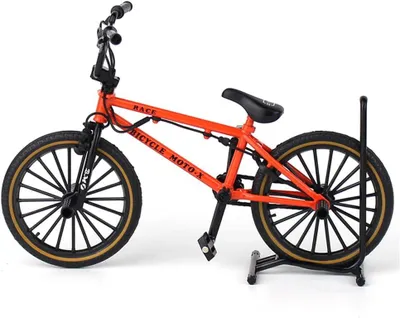 Imagen del producto de Mini bicicleta BMX para dedos, modelo de bicicleta de montaña de metal, escala 1:8, 17,8 x 12 cm, juguete y decoración