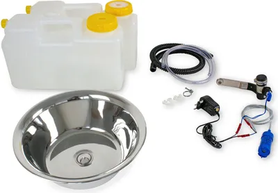 Produktbild von 230V Miniküche Campingküche Küchenblock Reisemobil Bausatz Rundspüle 24 cm Ø