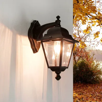Produktbild von Außenlampe Wand Schwarz IP44 E27 Aluminium Rustikal Wandleuchte außen Terrasse Haus