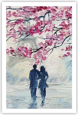 Produktbild von Poster - Poster ohne Rahmen - Paar Paris Baum - 61x91,5 cm - Wand Bild - Wanddeko - Wandbilder - Kunstposter - Wandposter - Bilder - Kunstdruck - Wanddekoration - Wandbild - P2XPA61x91-4211