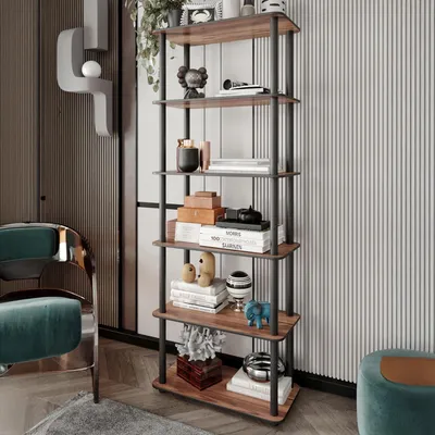 Immagine prodotto di Nervina - Libreria, 60x30x173h cm Marrone Noce, 4 Ripiani
