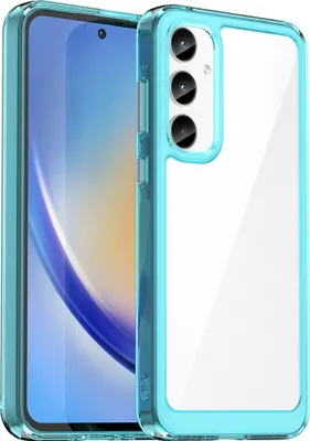 Produktbild von Schutzhülle für Samsung Galaxy A35 Klar Rückseite Stoßfeste TPU Silikon Bumper Hülle Hellblau