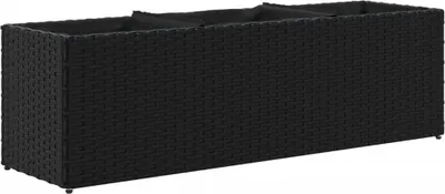 Produktbild von vidaXL Hochbeet mit 3 Fächern Schwarz 105x30x32 cm Poly Rattan